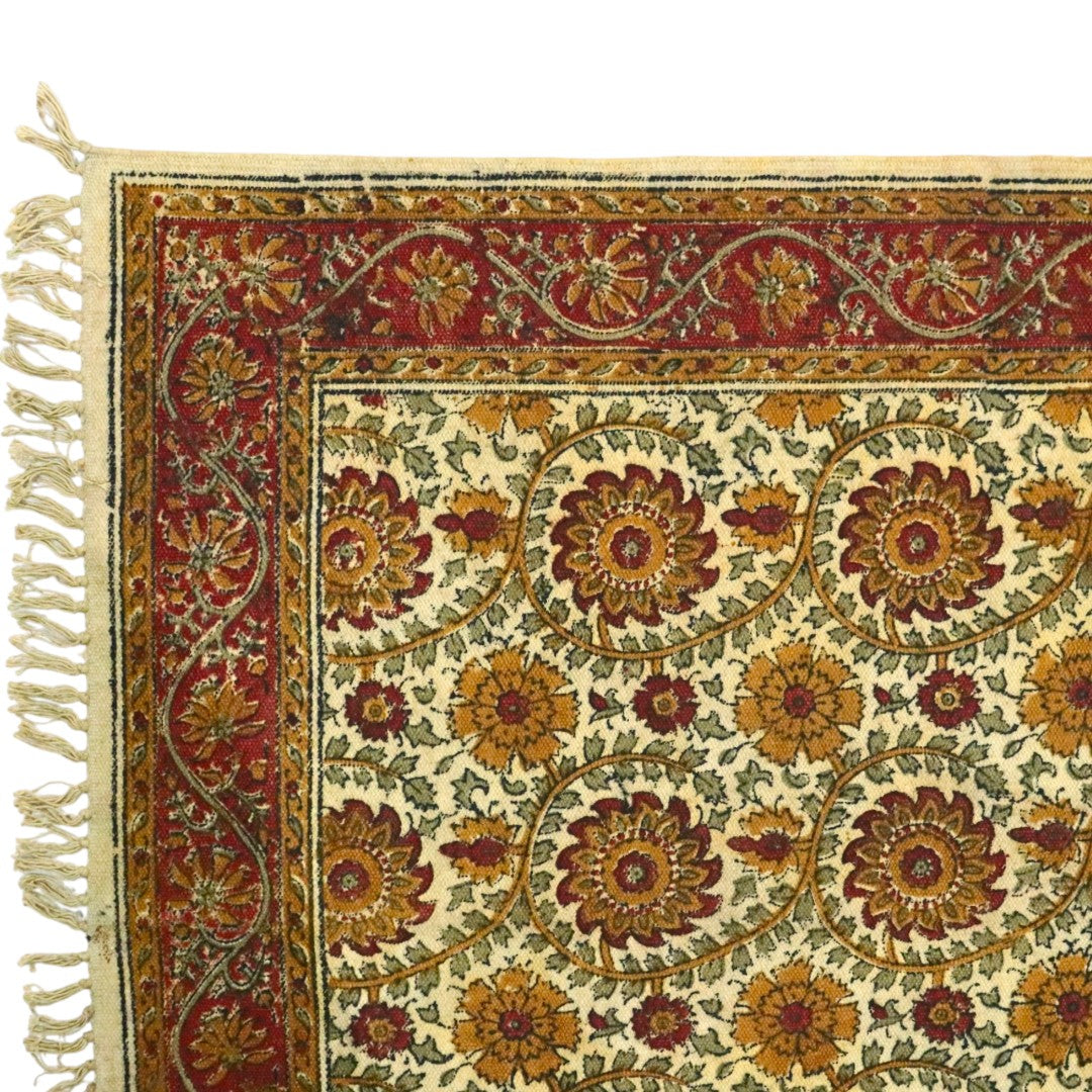 Ocra Sree Kalamkari Cotton Dhurrie