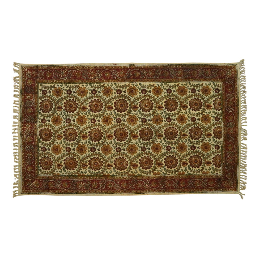Ocra Sree Kalamkari Cotton Dhurrie