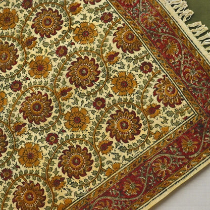 Ocra Sree Kalamkari Cotton Dhurrie