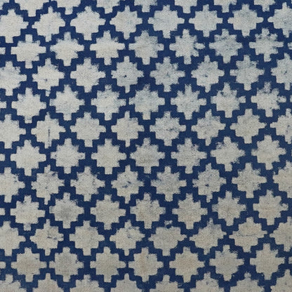 Nila Dabu Indigo Printed Cotton Dhurrie