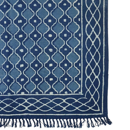 Lina Dabu Indigo Printed Cotton Dhurrie