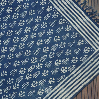 Dhara Dabu Indigo Cotton printed Dhurrie
