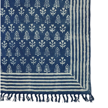 Dhara Dabu Indigo Cotton printed Dhurrie