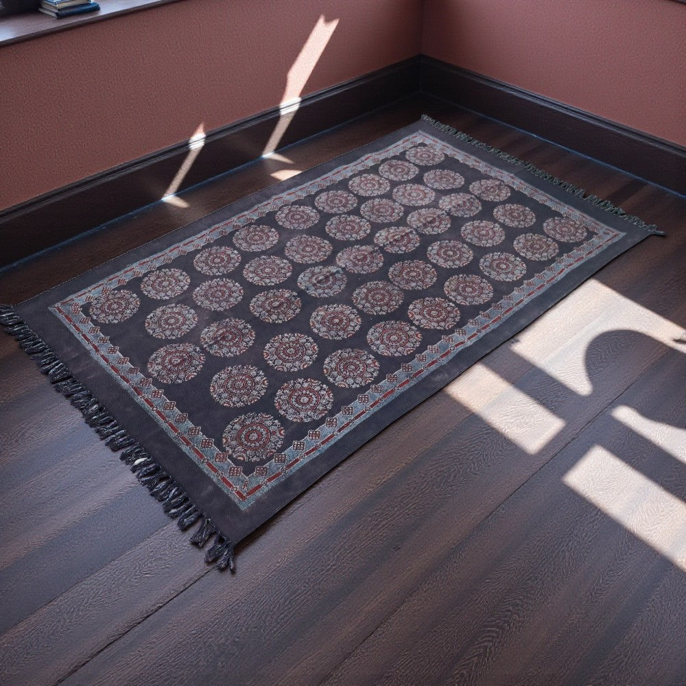 Mughal Ajrakh Block Printed Cotton Dhurries