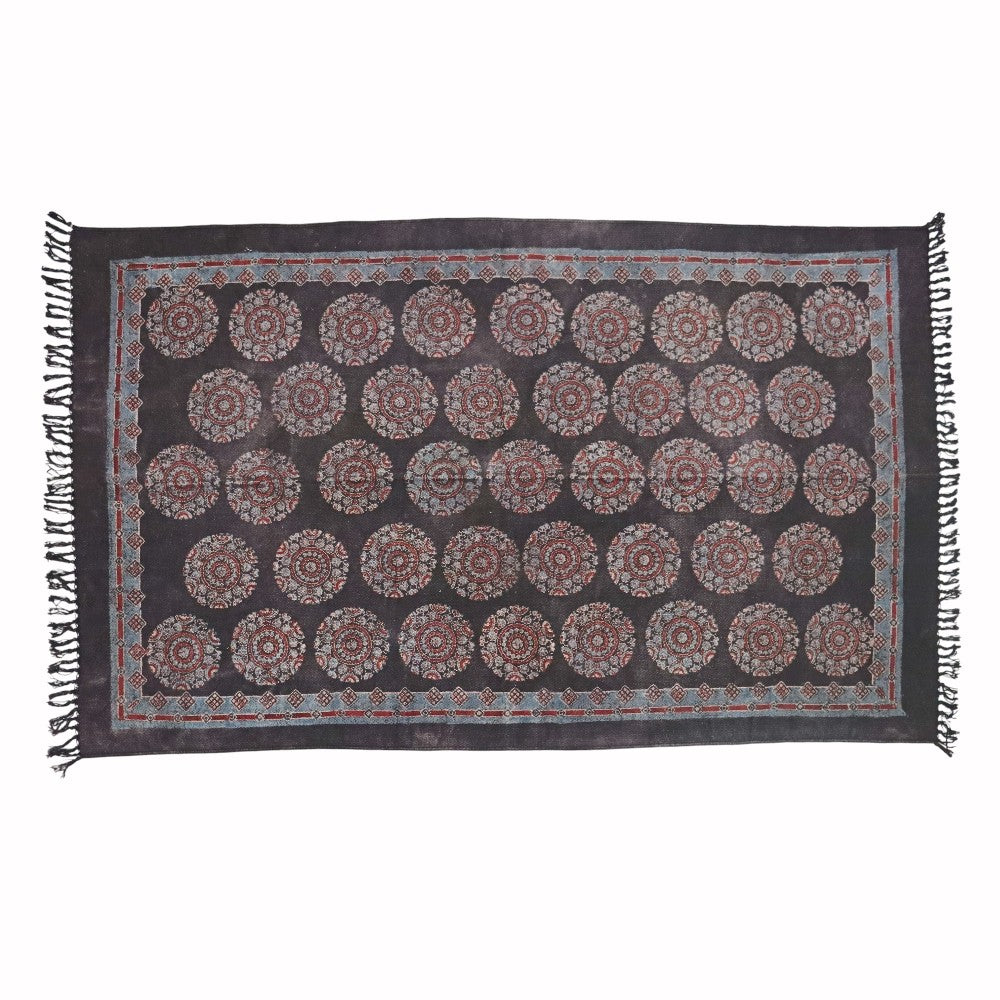Mughal Ajrakh Block Printed Cotton Dhurries
