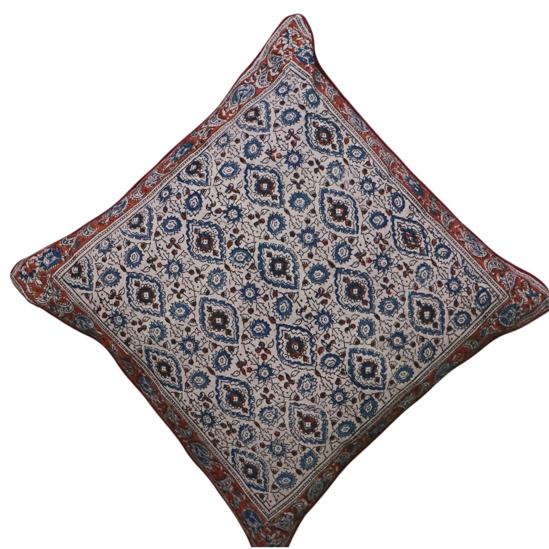 Rust Blue kalamkari Cushion Covers