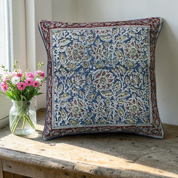Blue Indigo Kalamkari Cushion Covers