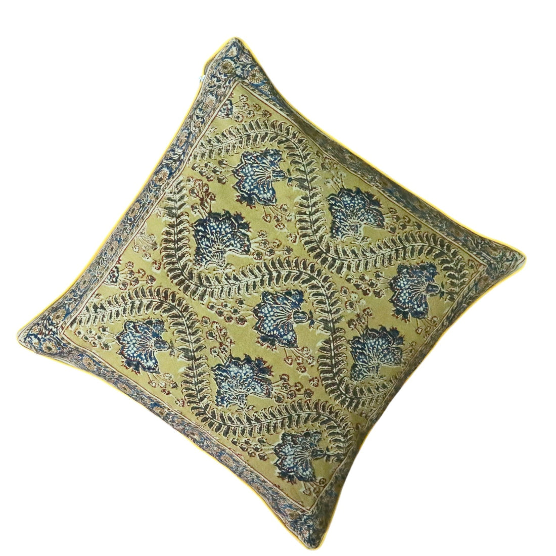 Ocra Grey kalamkari cushion covers