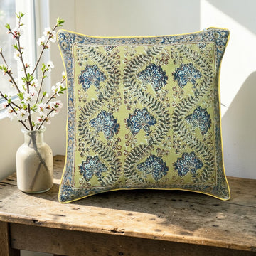 Ocra Grey kalamkari cushion covers