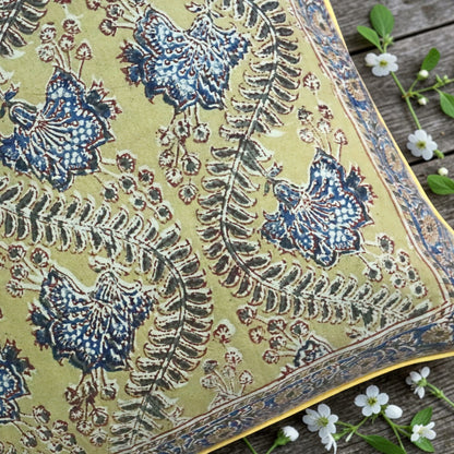 Ocra Grey kalamkari cushion covers