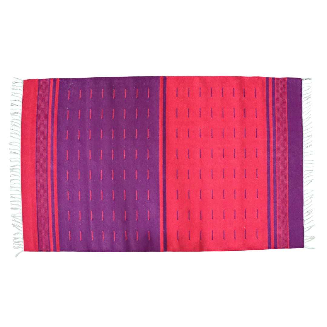 Cauvery Red & Maroon Cotton Dhurrie