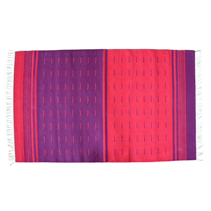 Cauvery Red & Maroon Cotton Dhurrie
