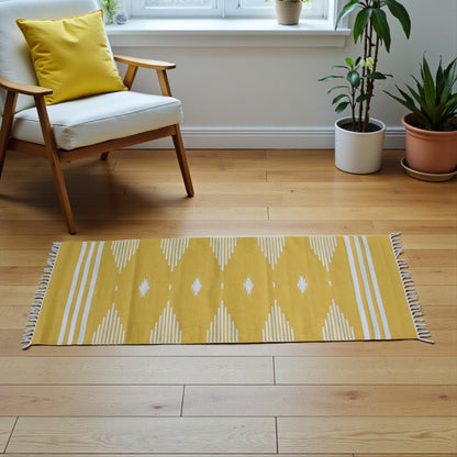 Yellow Dhurrie Runner
