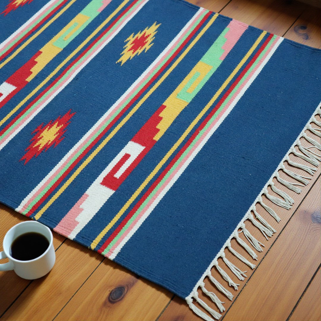 Peacock Blue Multi Color Runner