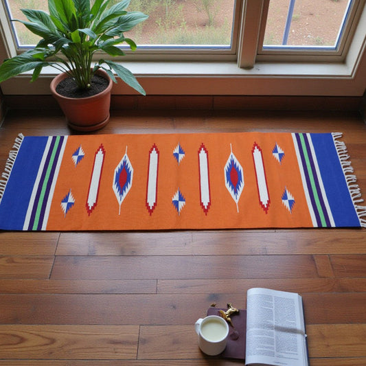 Orange Color Dhurrie Runner