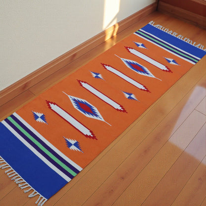 Orange Color Dhurrie Runner