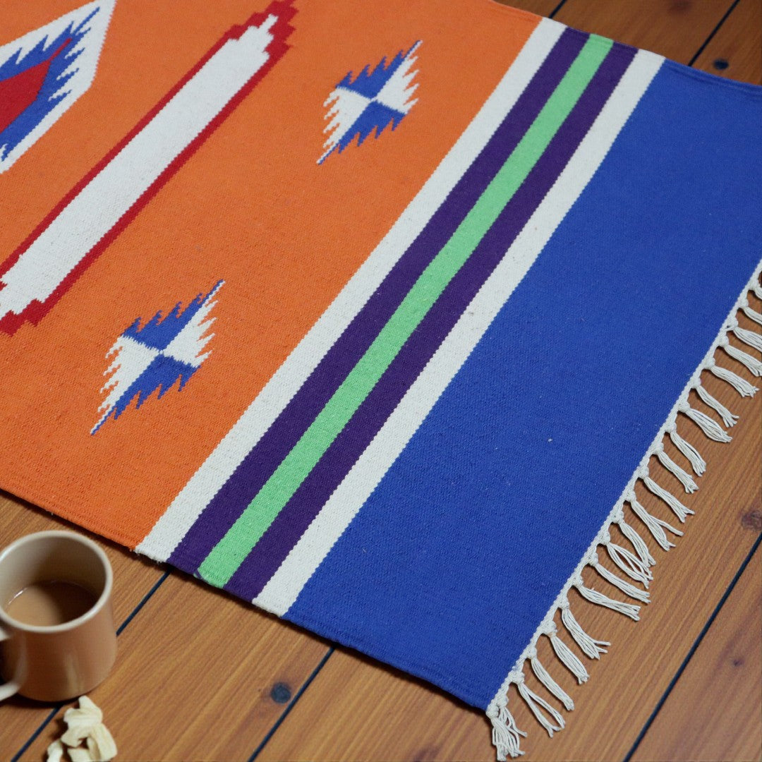 Orange Color Dhurrie Runner