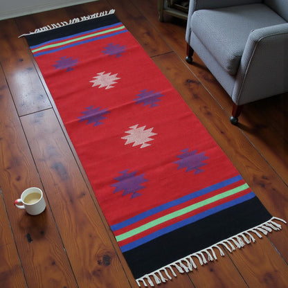 Red & Blue Dhurrie Runner