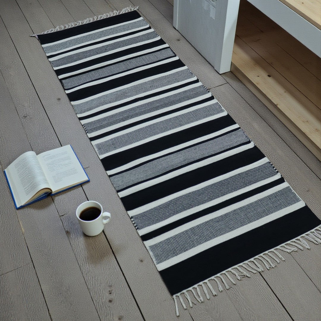 Black & White Dhurrie Runner