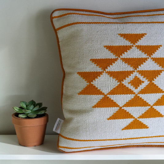 Tara Yellow Dhurrie Cushion Covers