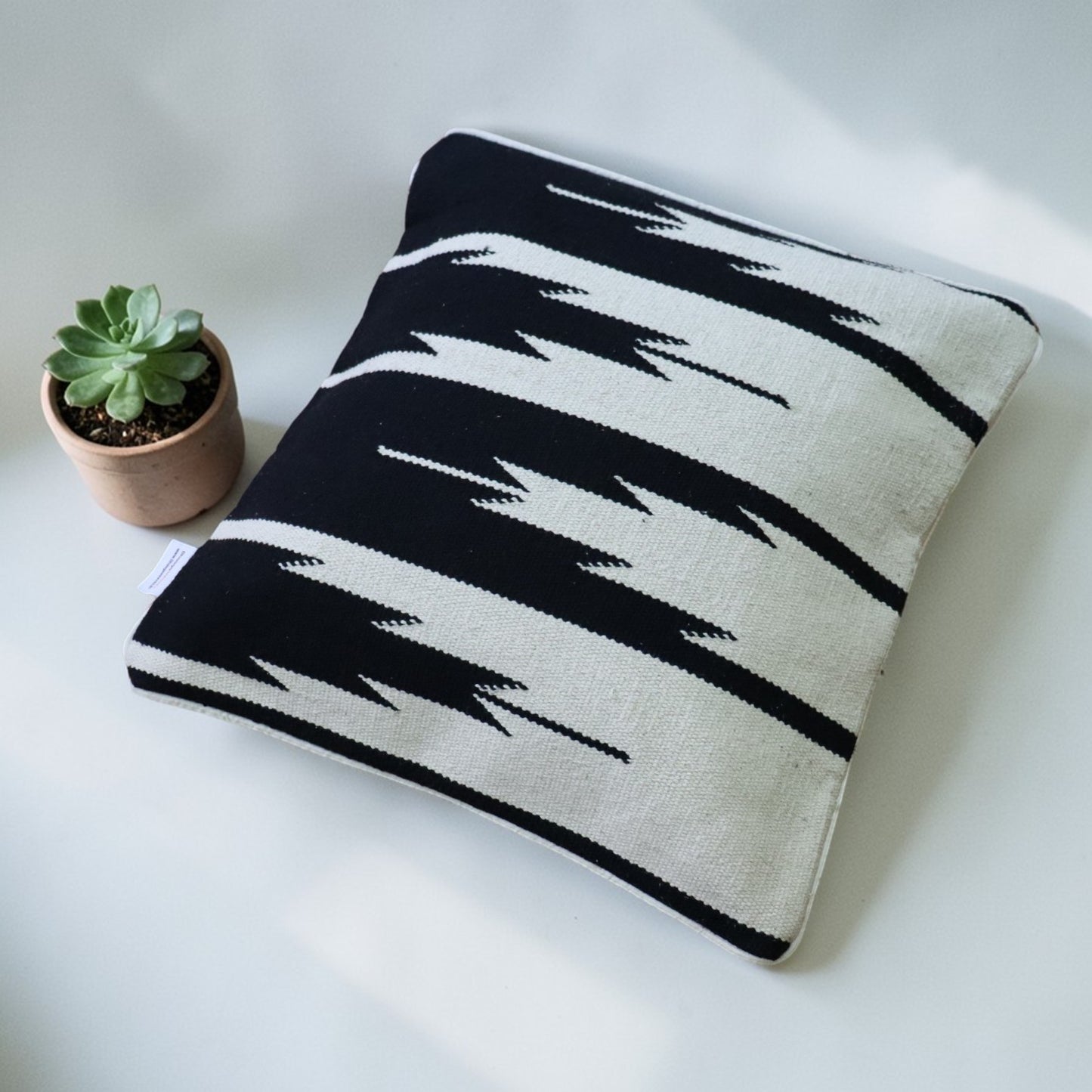 Black & White Temple Cushion Cover