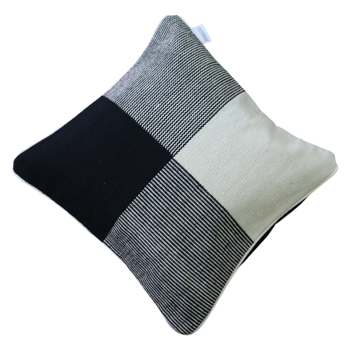 Tani Black & White Dhurrie Cushion Cover
