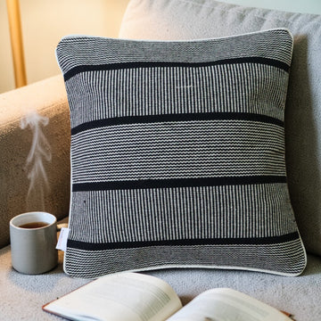 Eco Black & White Dhurrie Cushion Covers