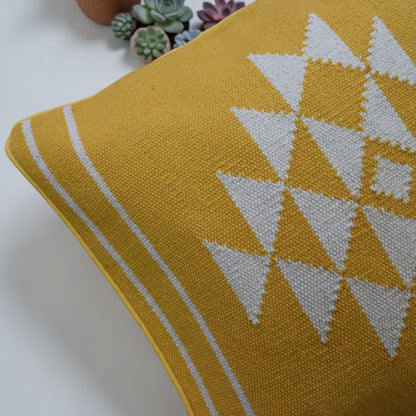 Golden Yellow Dhurrie Cushion Covers