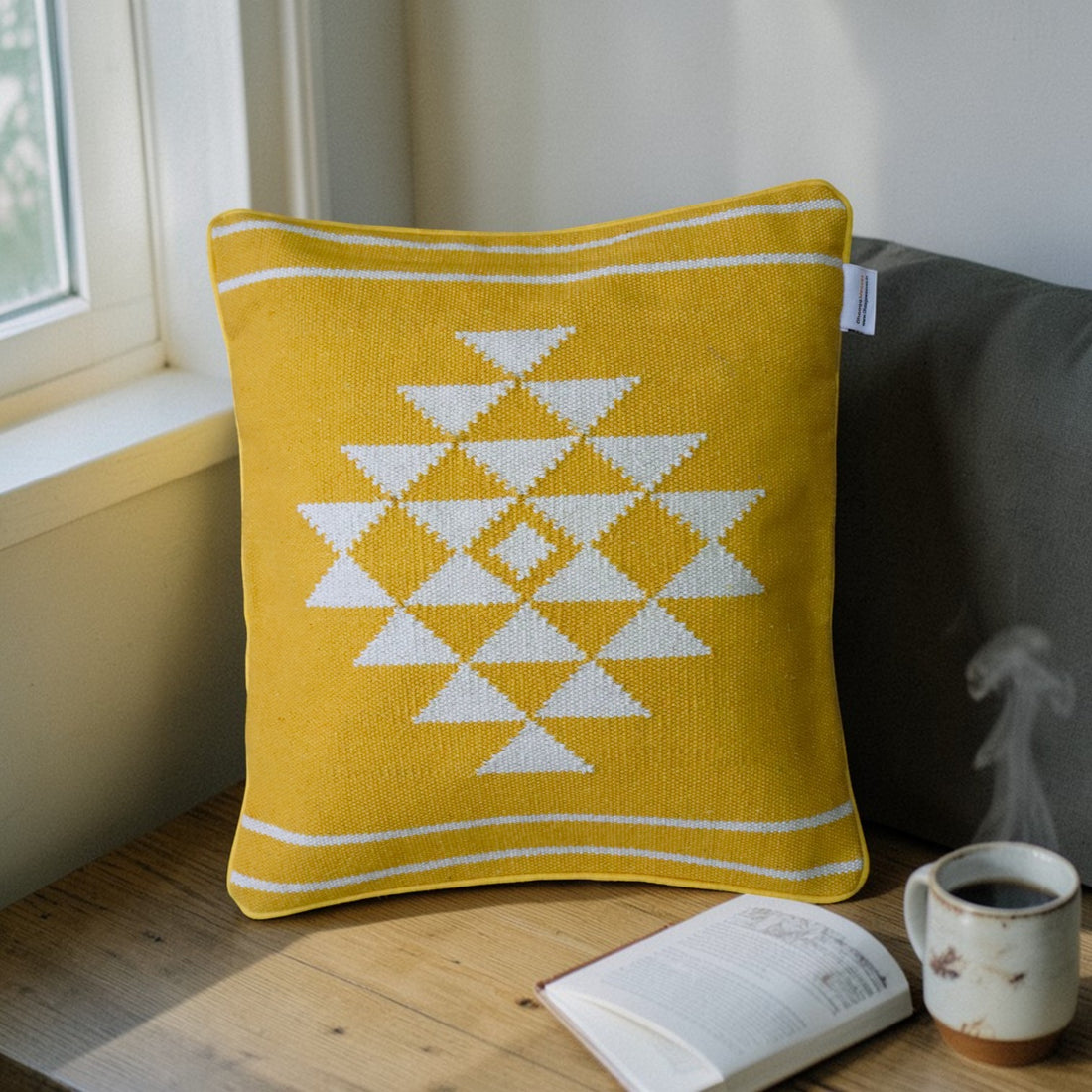 Golden Yellow Dhurrie Cushion Covers