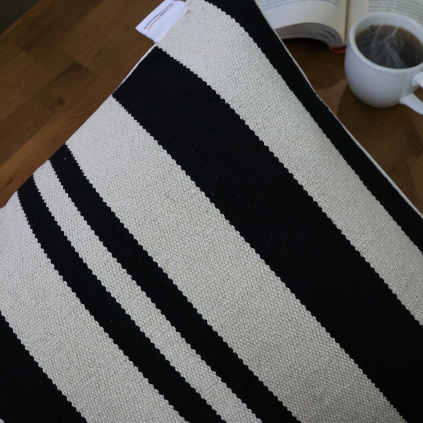 Anita Black & White Dhurrie Cushion Covers