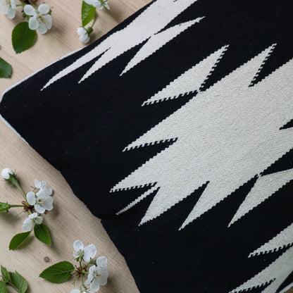 Ayati Black & White Dhurrie Cushion Covers