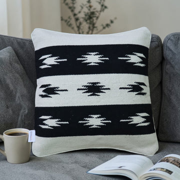 Chhavi Black & White Dhurrie Cushion Covers