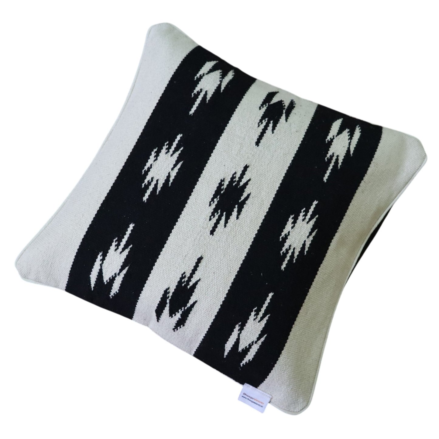 Chhavi Black & White Dhurrie Cushion Covers