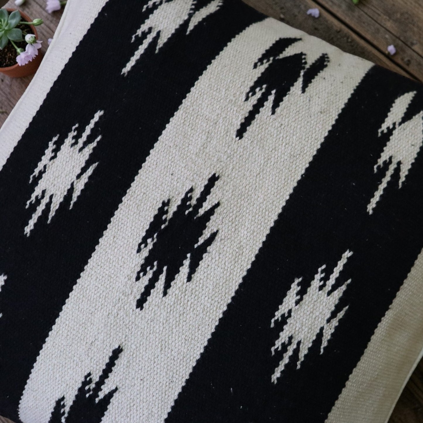 Chhavi Black & White Dhurrie Cushion Covers