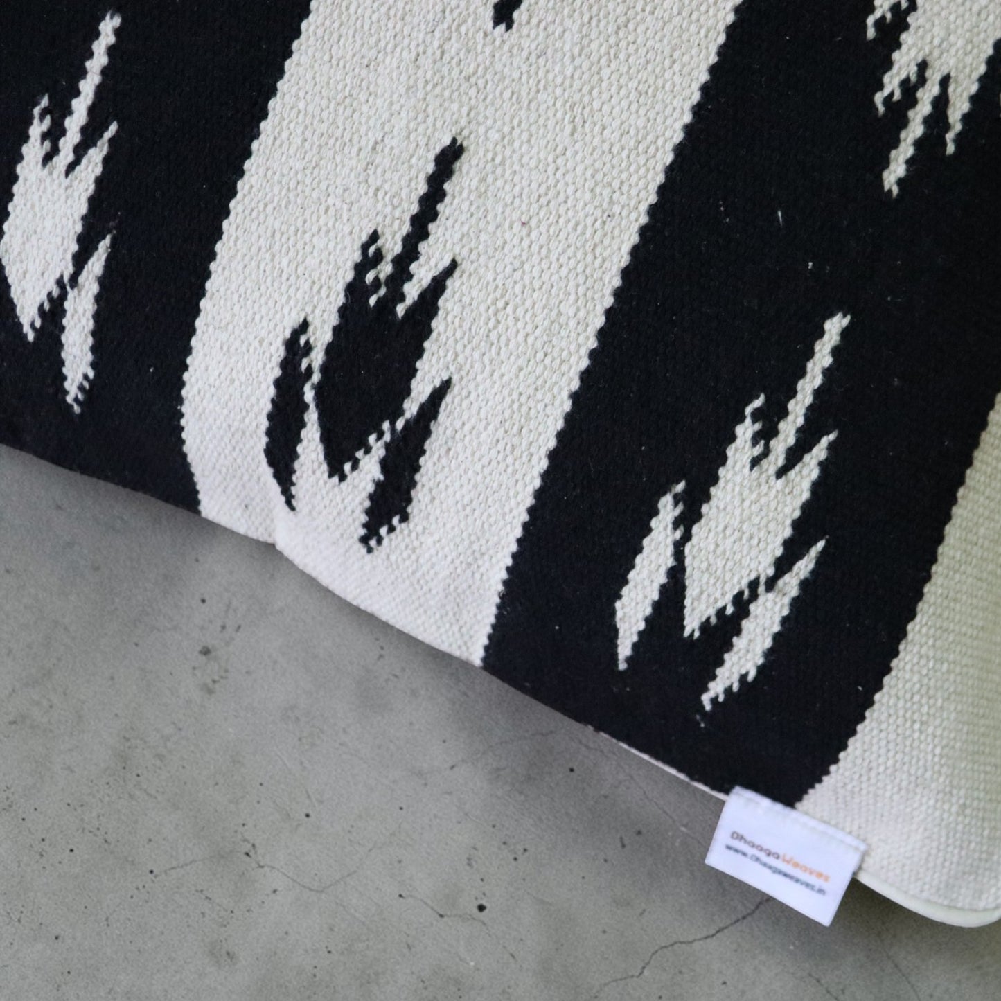 Chhavi Black & White Dhurrie Cushion Covers