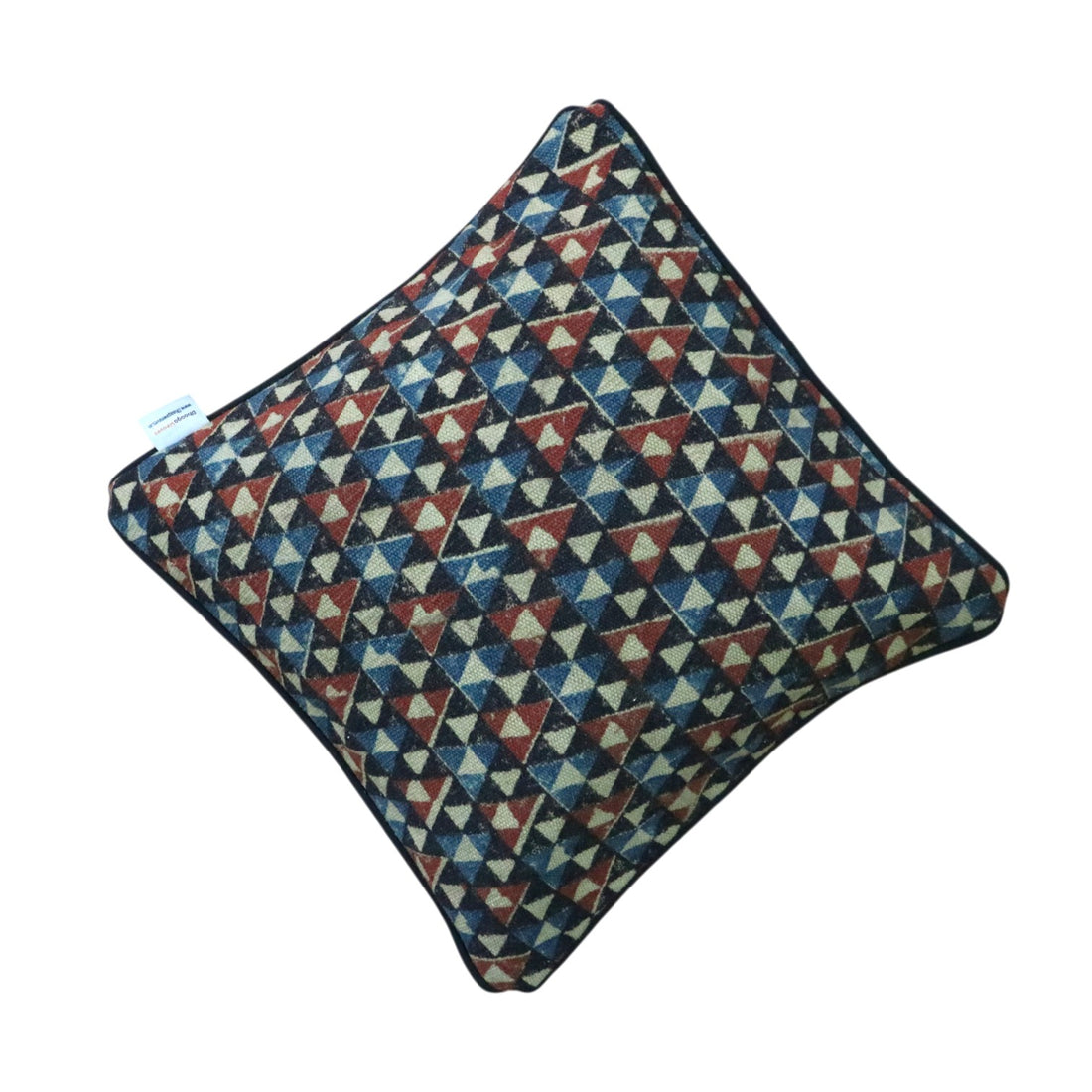 Rina Ajrakh Block printed Dhurrie Cushion Cover