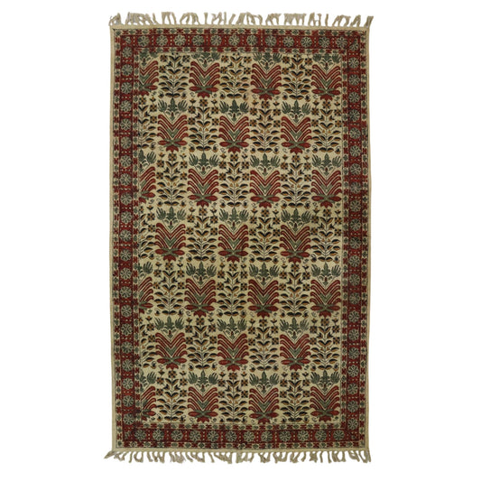 Fara Kalamkari Handblock printed Cotton Dhurrie