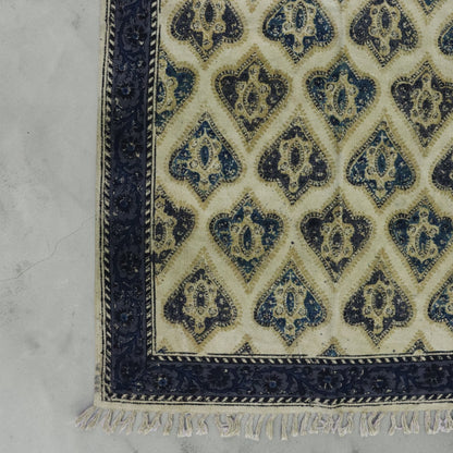 Nabha Kalamkari Handblock Printed Cotton Dhurrie