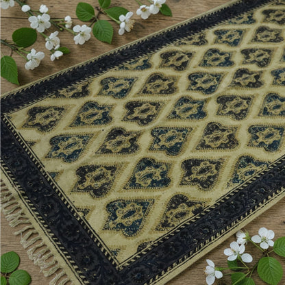 Nabha Kalamkari Handblock Printed Cotton Dhurrie