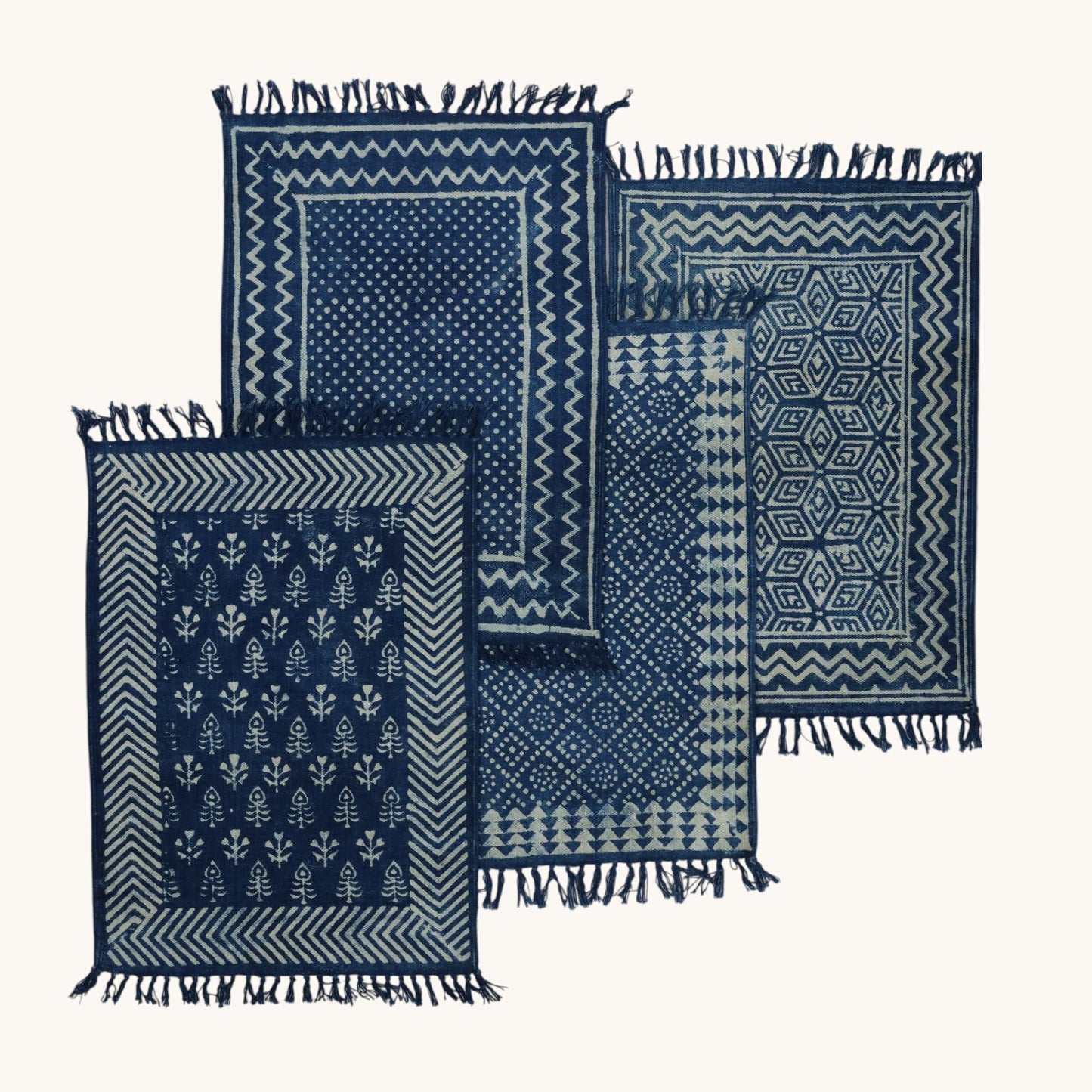 Cotton Woven Indigo Printed Doormats-1
