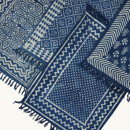 Cotton Woven Indigo Printed Doormats-1