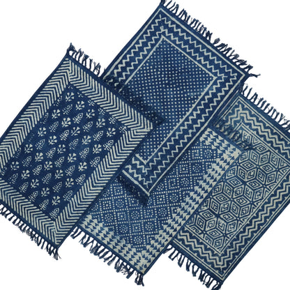 Cotton Woven Indigo Printed Doormats-1