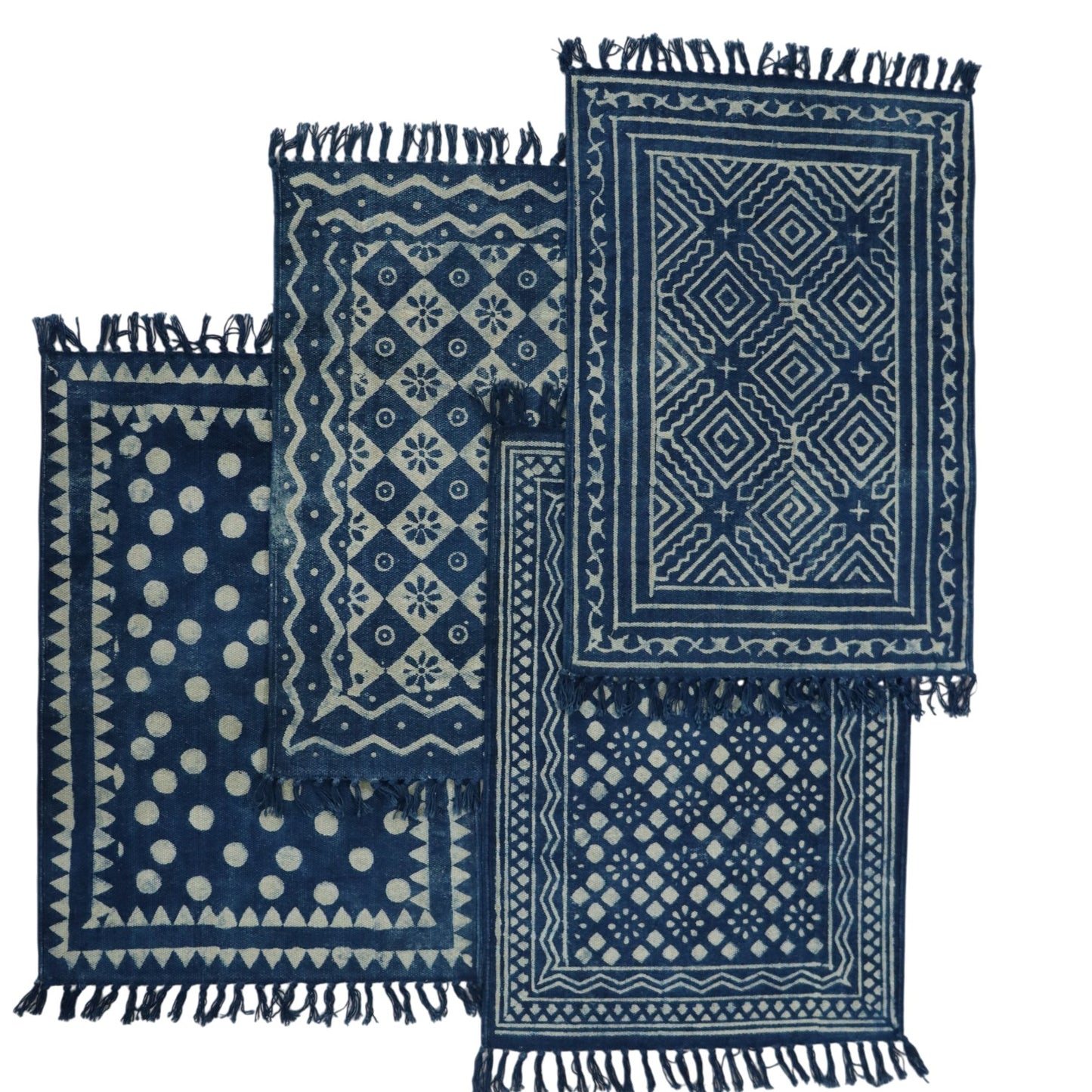 Cotton Woven Indigo Printed Doormats-3