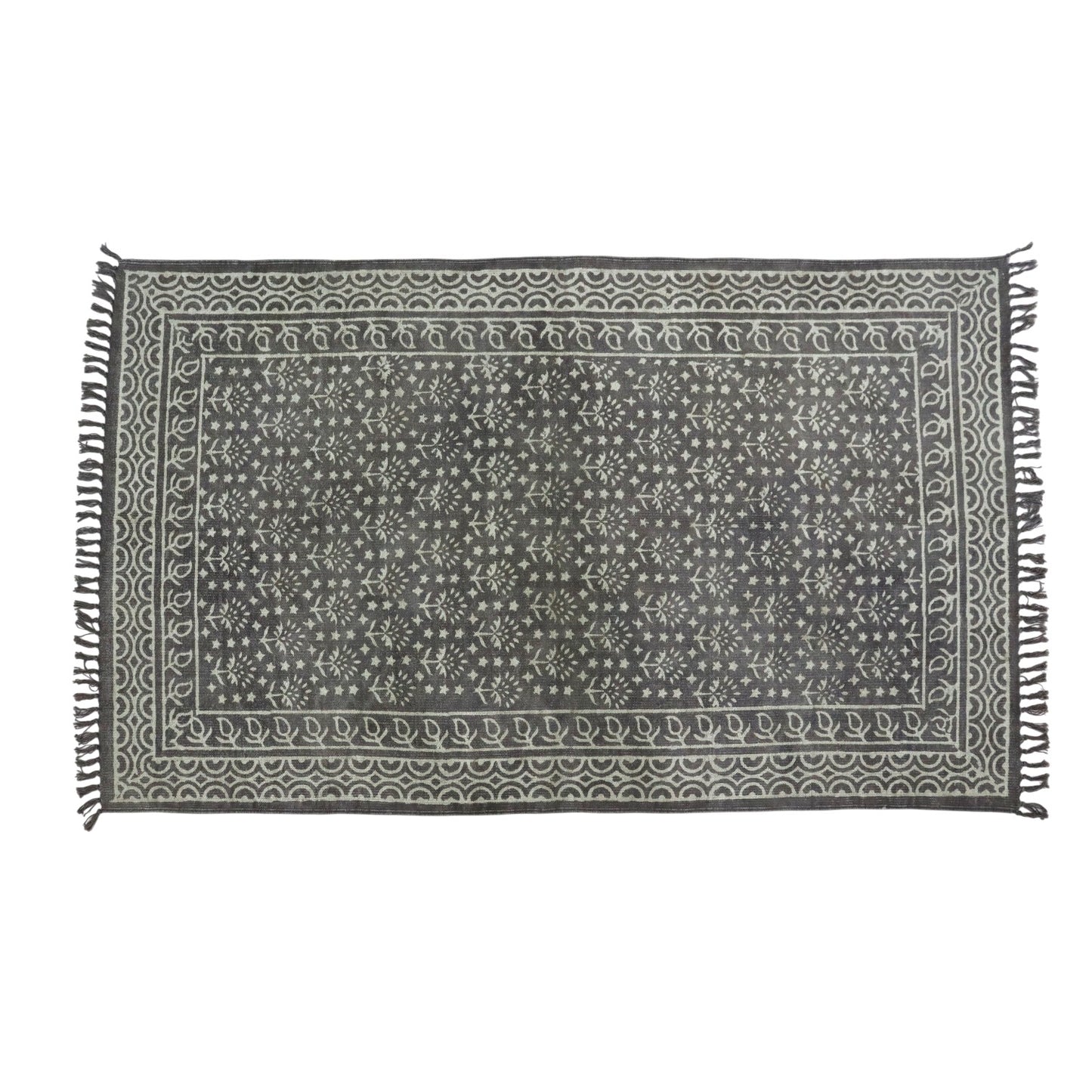 Juhi Dabu Block Printed Cotton Kashish Colour Dhurrie