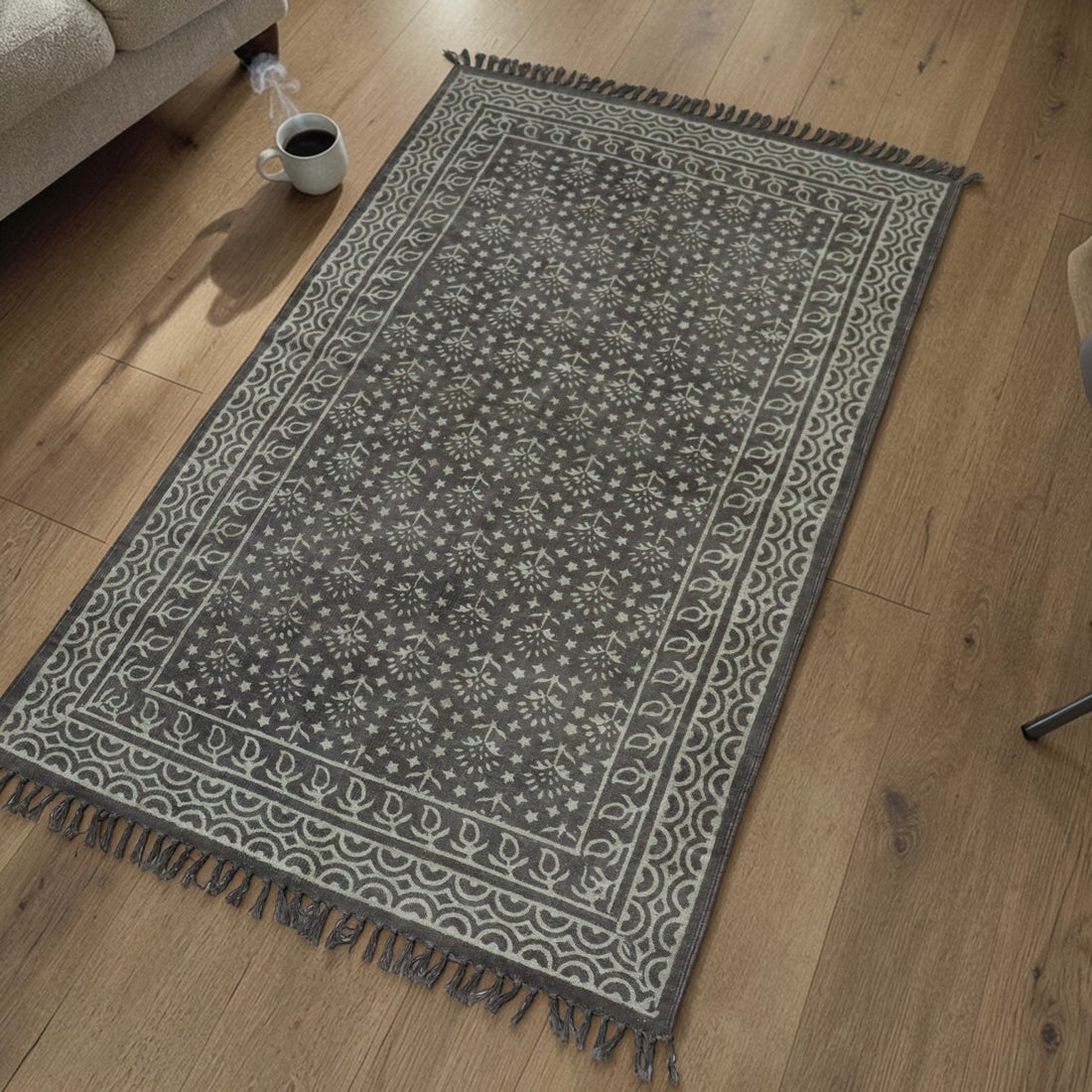 Juhi Dabu Block Printed Cotton Kashish Colour Dhurrie