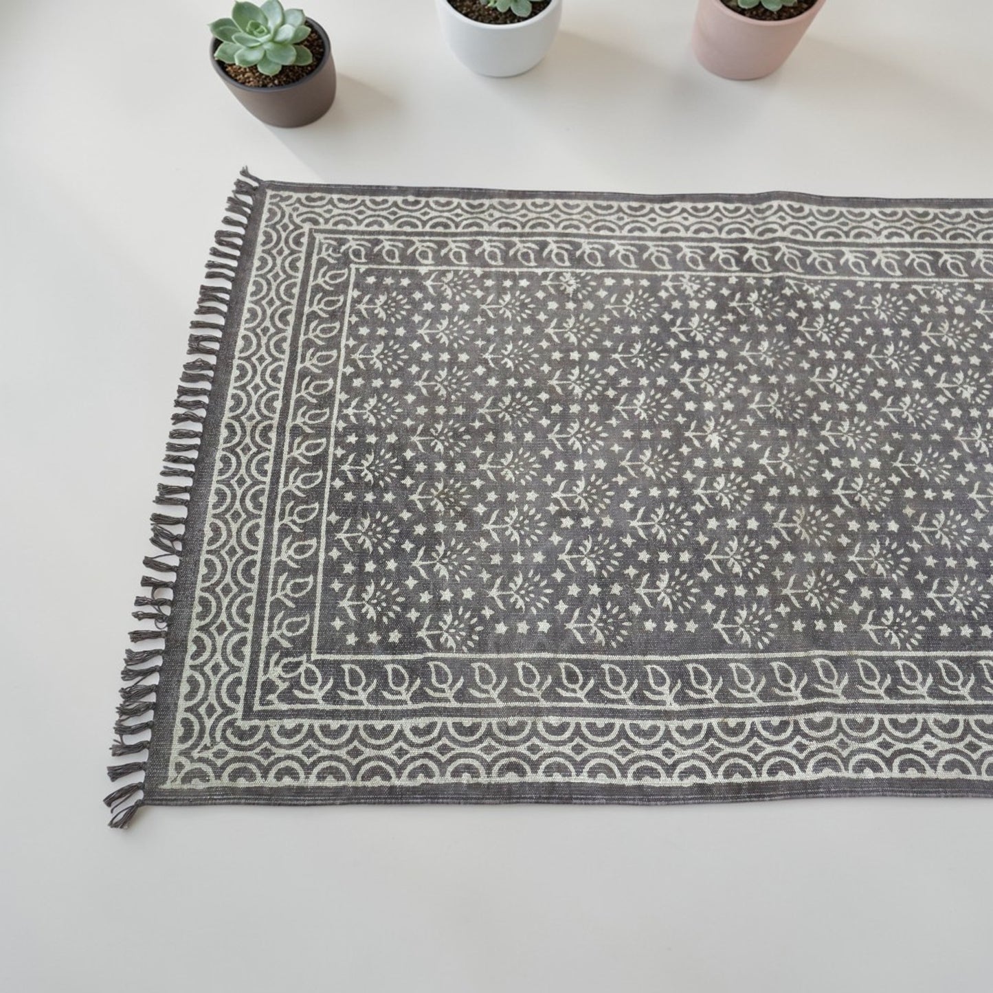 Juhi Dabu Block Printed Cotton Kashish Colour Dhurrie