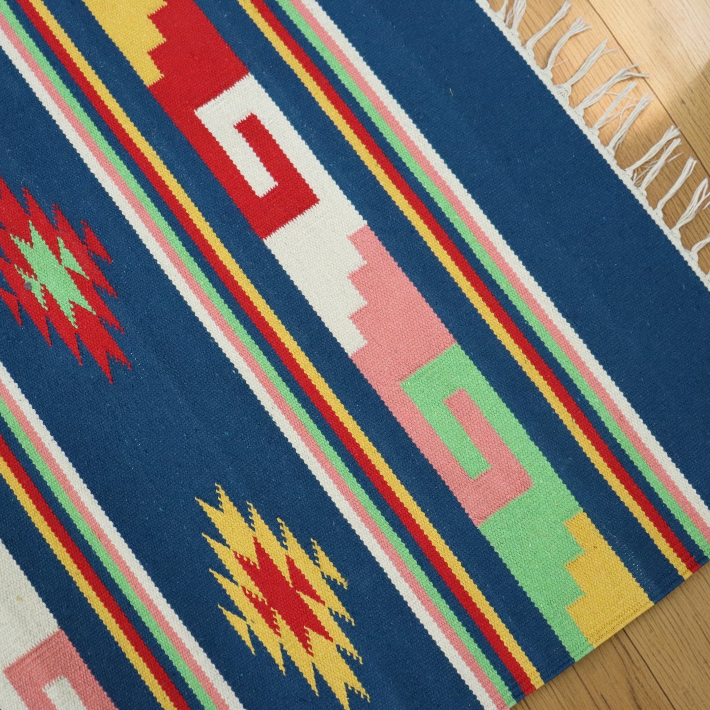 Multi Color Cotton Woven Dhurrie
