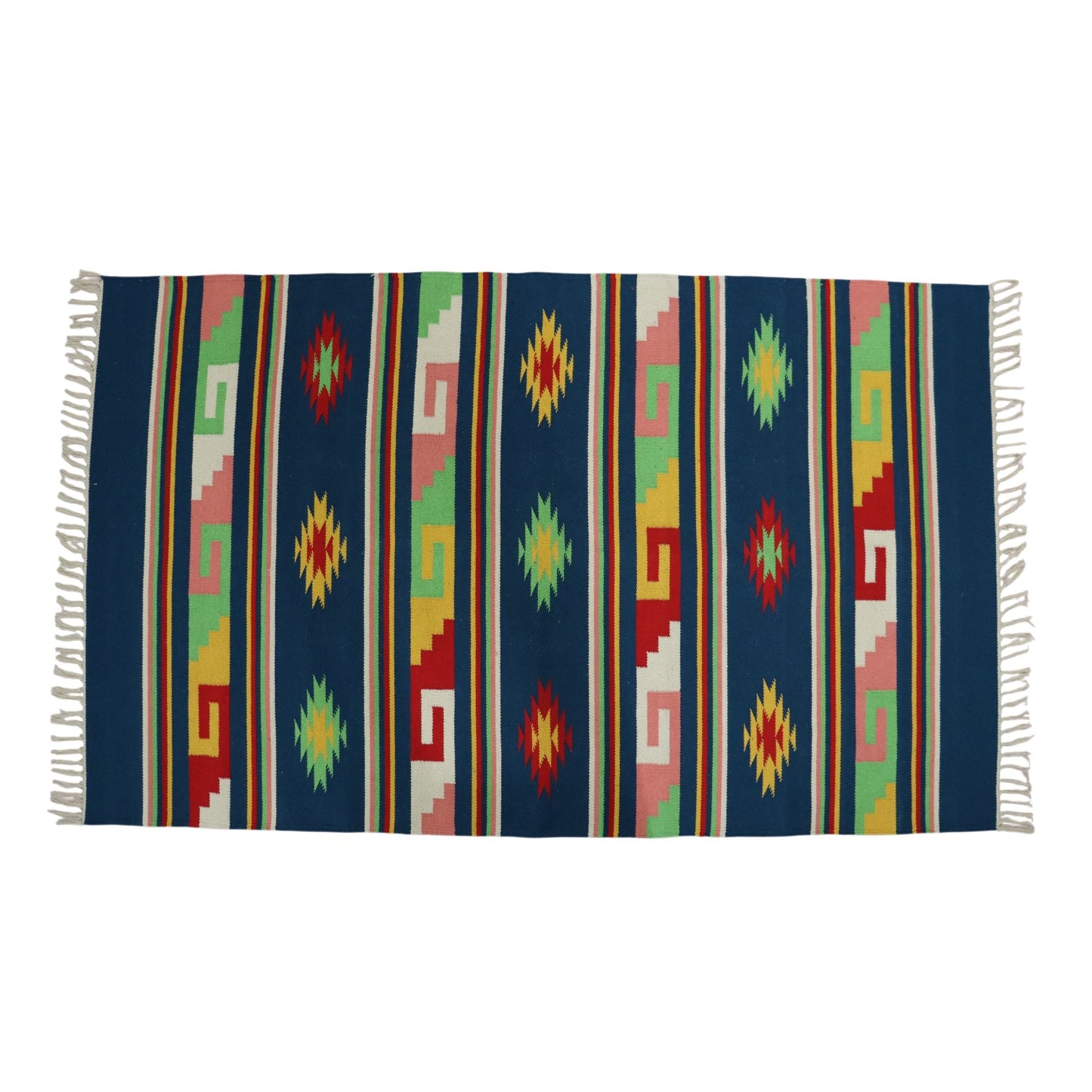 Multi Color Cotton Woven Dhurrie
