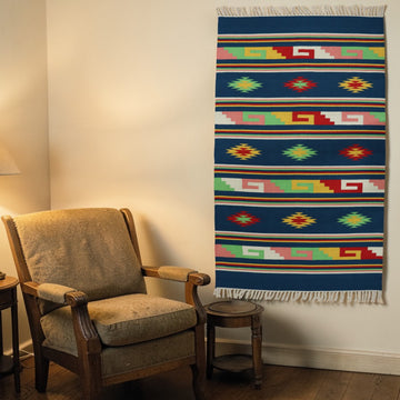 Multi Color Cotton Woven Dhurrie