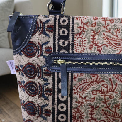 Kalamkari Multi Dhurrie Tote Bag